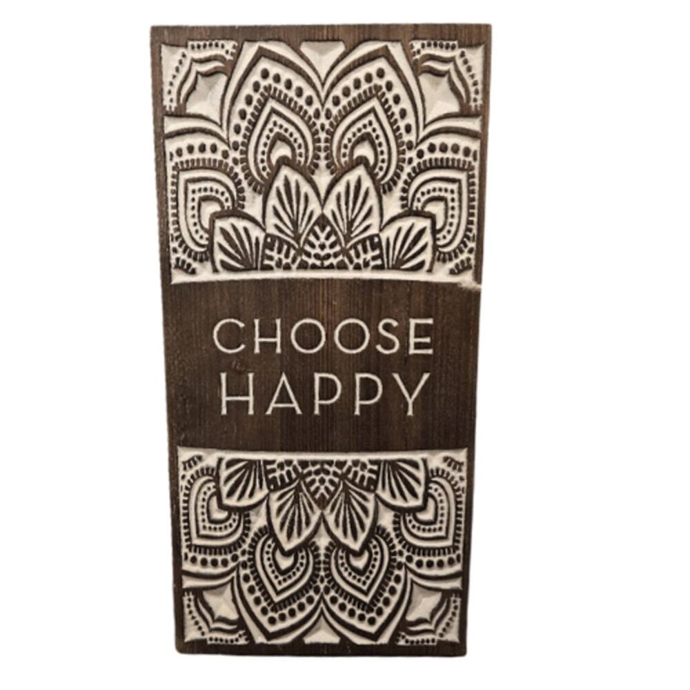 PB TEEN Large Etched Wooden Sign – “Choose Happy” –  24” Tall Approx.